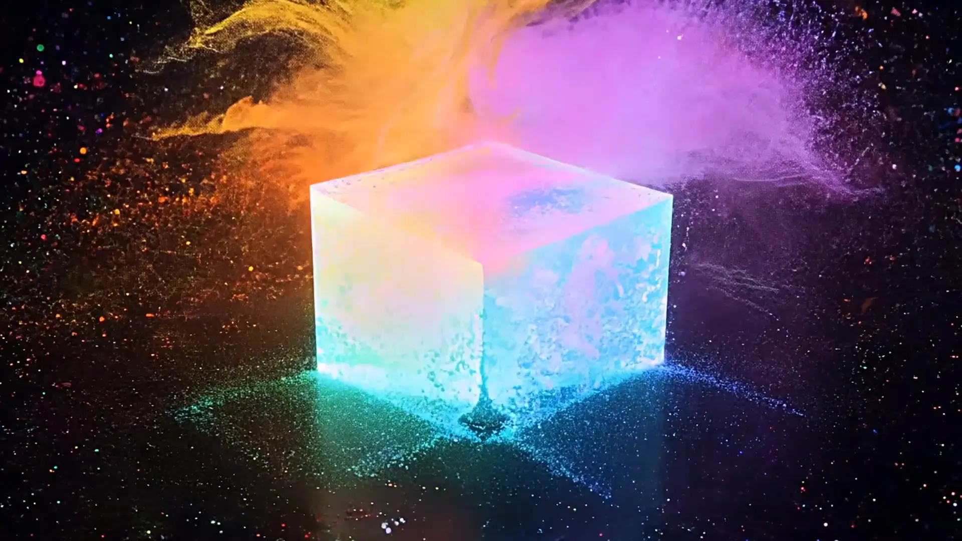 Digital Floating Cube Background for Logo Reveal Animation